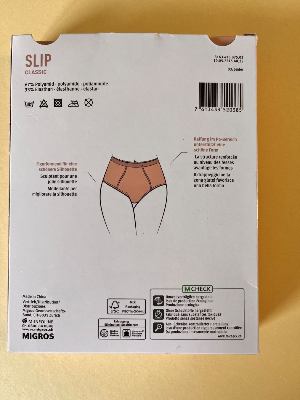 Migros Altra biancheria intima: Slip Classic, Shaping Effect medium, Grösse 42, Farbe Puder – Nuovo e nell'imballaggio originale da Rudolfstetten venduto da gst_g7xl 1