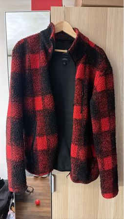 Warme Faserpelz Jacke, Holzfäller Style, Grösse L Top!