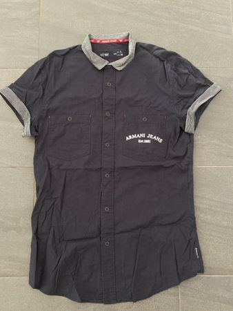Chemise Armani Jeans bleu nuit courte taille M bon état