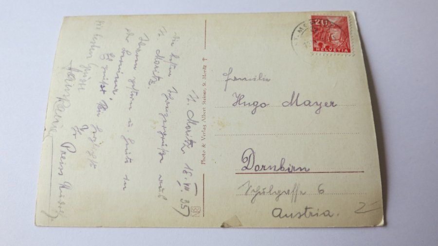 Ansichtskarten: St. Moritz - 1935 – Gebraucht aus Jona von centumprata 1