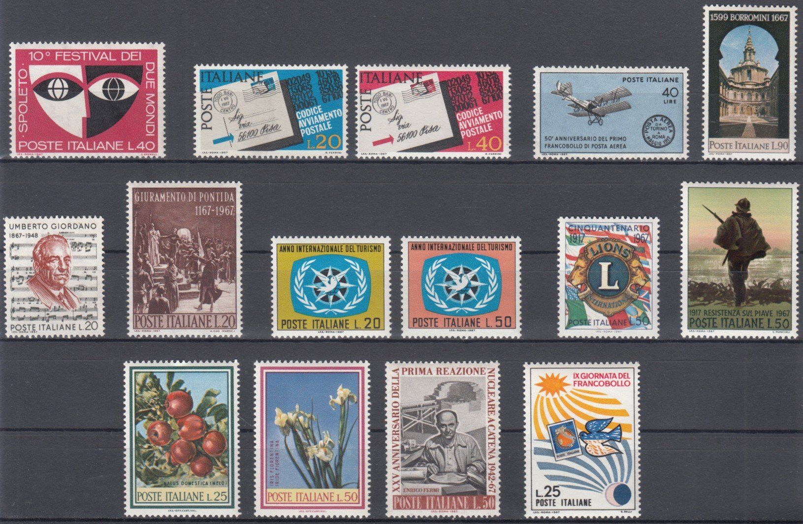 Alle Briefmarken: Italien 1967 postfrisch – Gebraucht aus Bürglen TG von StampGraf 2