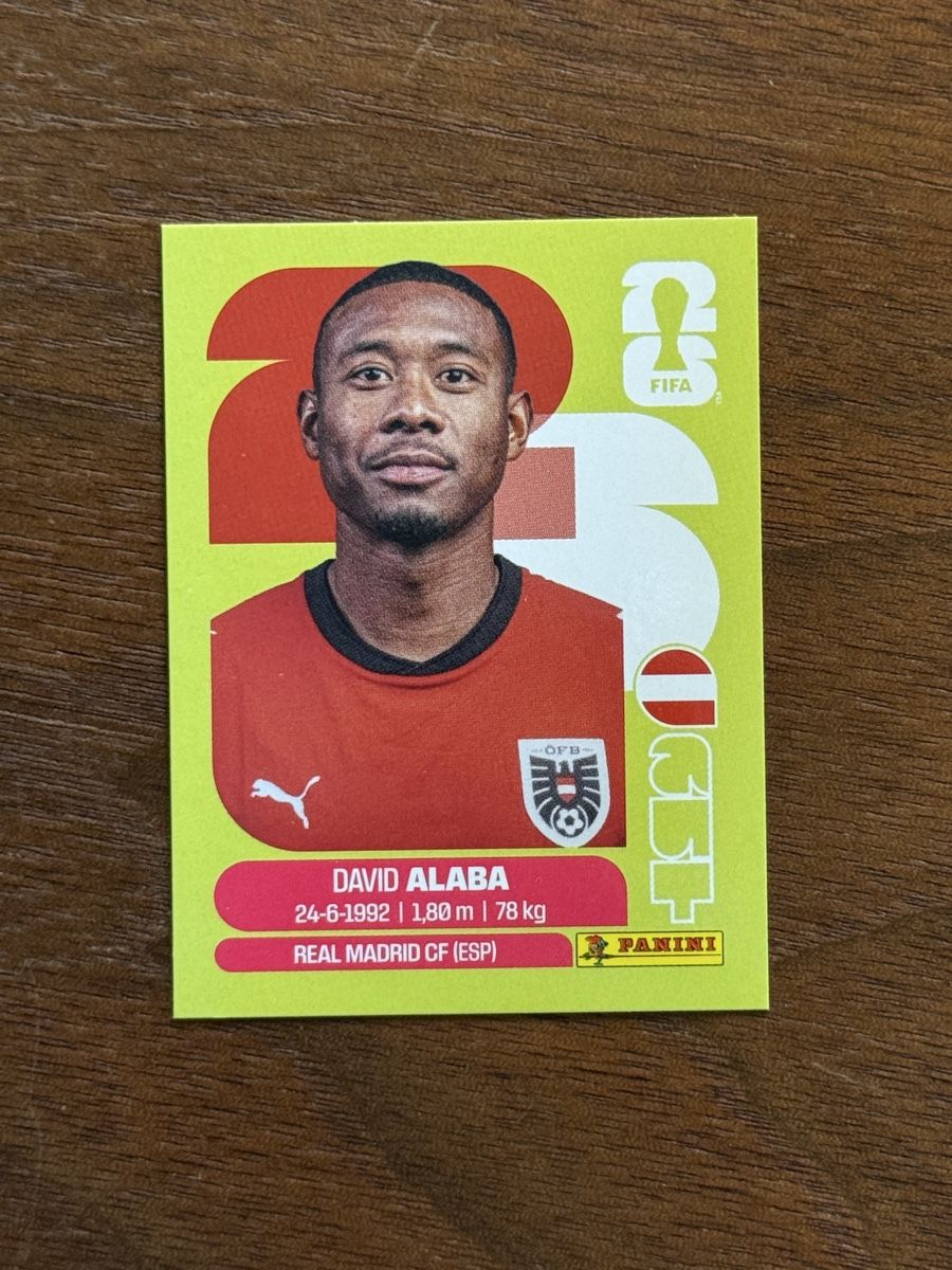 Panini Carte collezionabili: DAVID ALABA - AUT 4 - Panini WM 2026 – Nuovo e nell'imballaggio originale da Horw venduto da nad_c