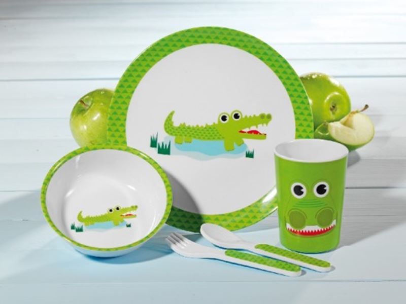 Set di piatti: Kindergeschirrset KROKODIL 5-tlg – Nuovo e nell'imballaggio originale da Wettingen venduto da kochshop 2