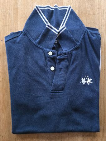 La Martina Poloshirt blau S, schlicht