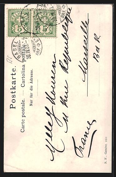 Cartoline postali: AK Basel, Blick auf das Spalentor, 1903 – Usato da Berlin venduto da bartko-reher 1