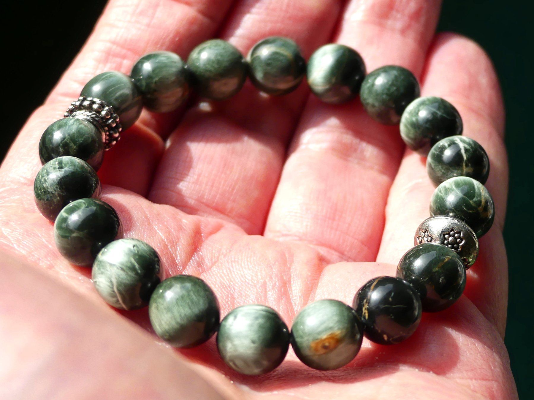 Pietre preziose: Armband mit Chrysoberyll Katzenauge – Nuovo e nell'imballaggio originale da Matten b. Interlaken venduto da kero71 5