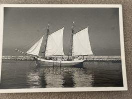 Schönes altes Foto, Segelschiff, Vintage 10x7