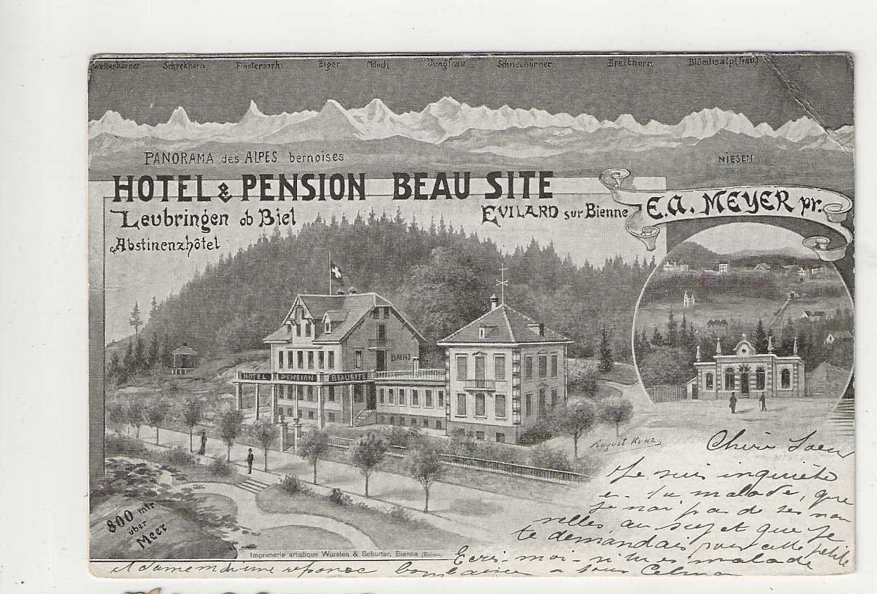 Cartoline postali: Evilard-Leubringen, 1907, Litho – Usato da Spiez venduto da Niesen20