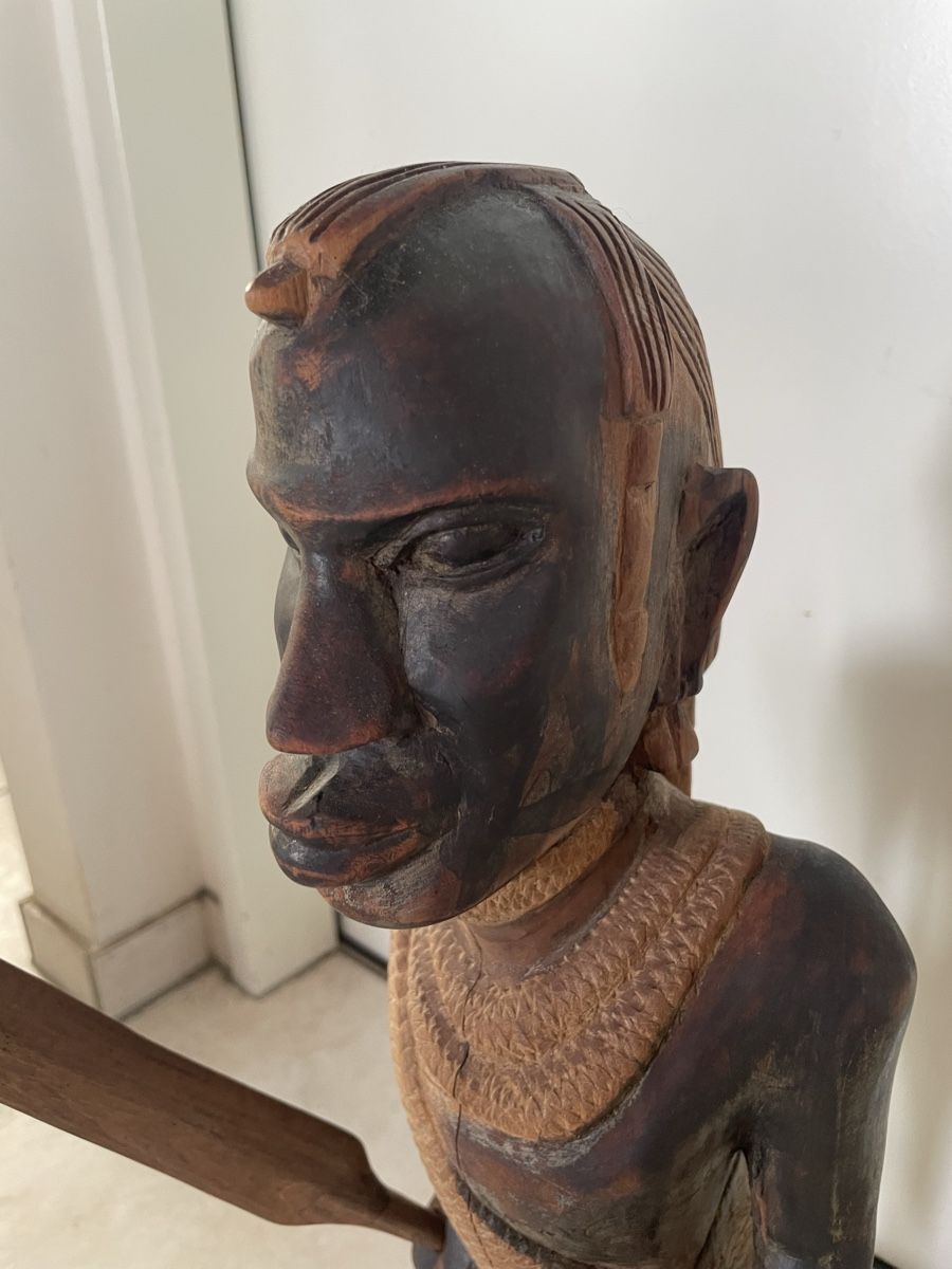 Skulpturen & Statuen: Art Africain Statue Ancienne Guerrier Africain Massai Bois – Gebraucht aus Vallamand von Bricbracbroc82 4