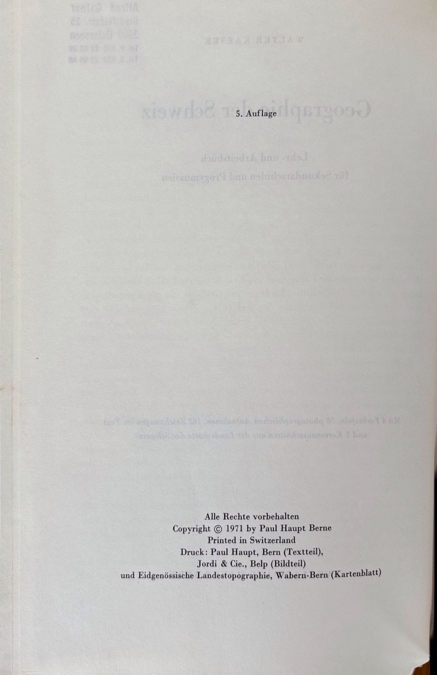 Libri: Kaeser Walter, Geographie der Schweiz – Usato da Sarnen venduto da Livres 1
