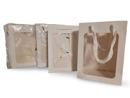 Weisse Geschenktaschen mit Fenster, 28 Stück