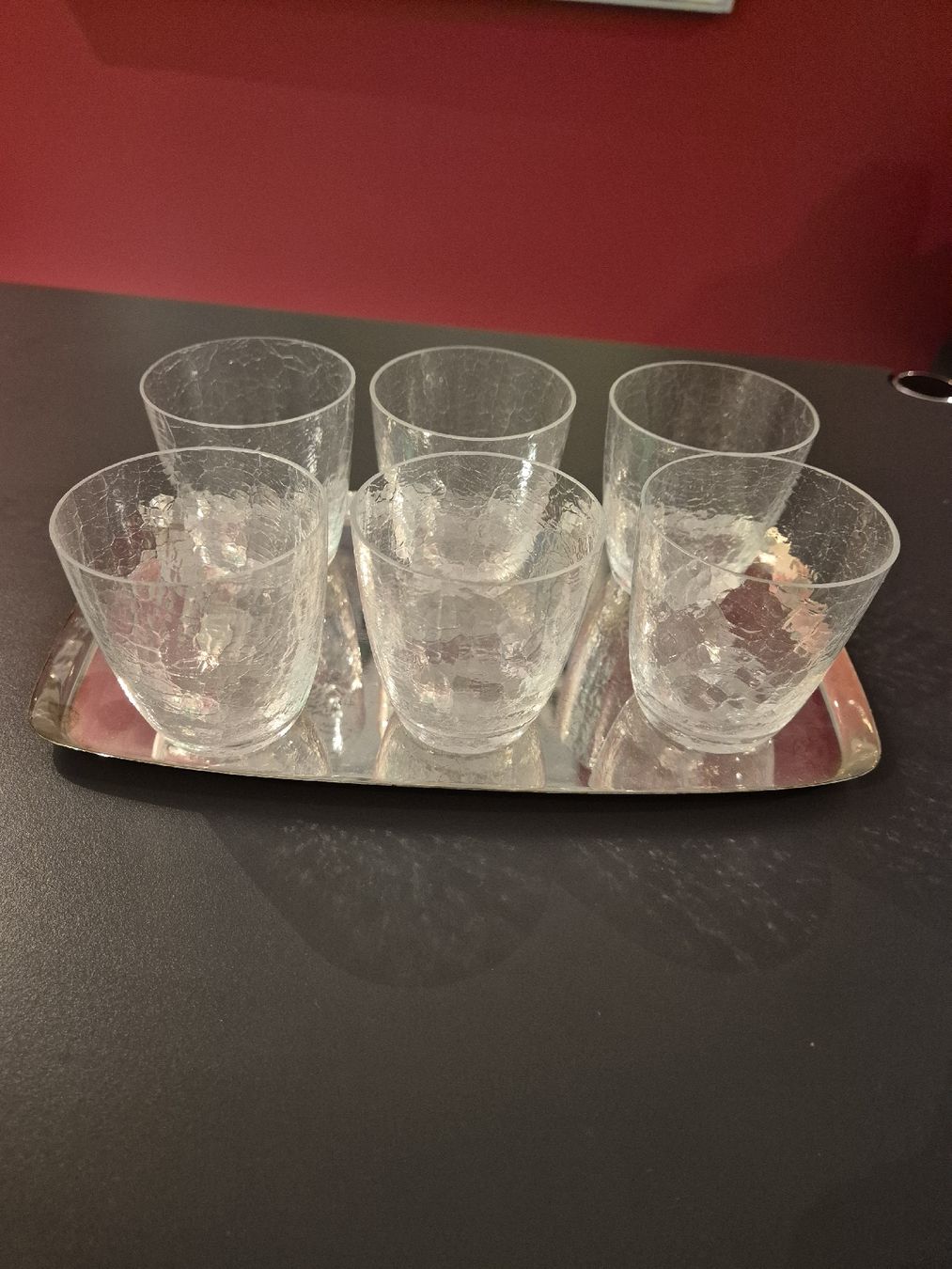 Bicchieri: 50er Jahre Cocktail-Shaker aus Craquele Glas, versilbert – Usato da Baden venduto da mapo1971 6