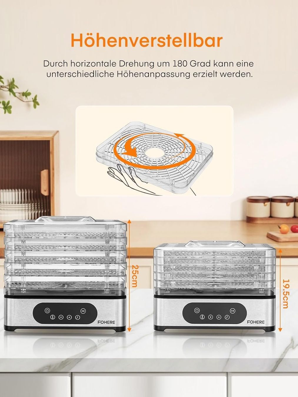 Elettrodomestici da cucina: Dörrautomat 5 Tabletts 420W Timer Edelstahl – Nuovo e nell'imballaggio originale da St. Gallen venduto da sch_zsz7 5