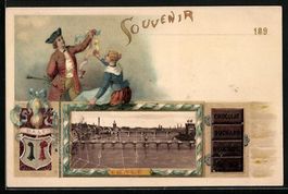 Litho Basel, Rheinbrücken, Werbung Choc