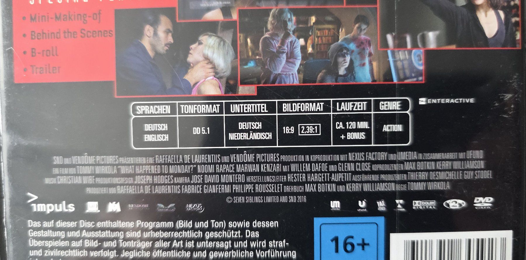 Alle DVDs: DVD What happend to Monday? / Glenn Close – Gebraucht aus Oetwil am See von fineli2 1