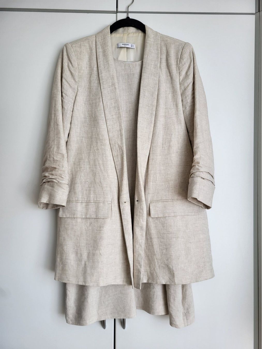 Mango Completi & Tailleur: Mango Damen Blazer&Kleid, Gr. M - beige, 100% Leinen – Usato da Baar venduto da clar6