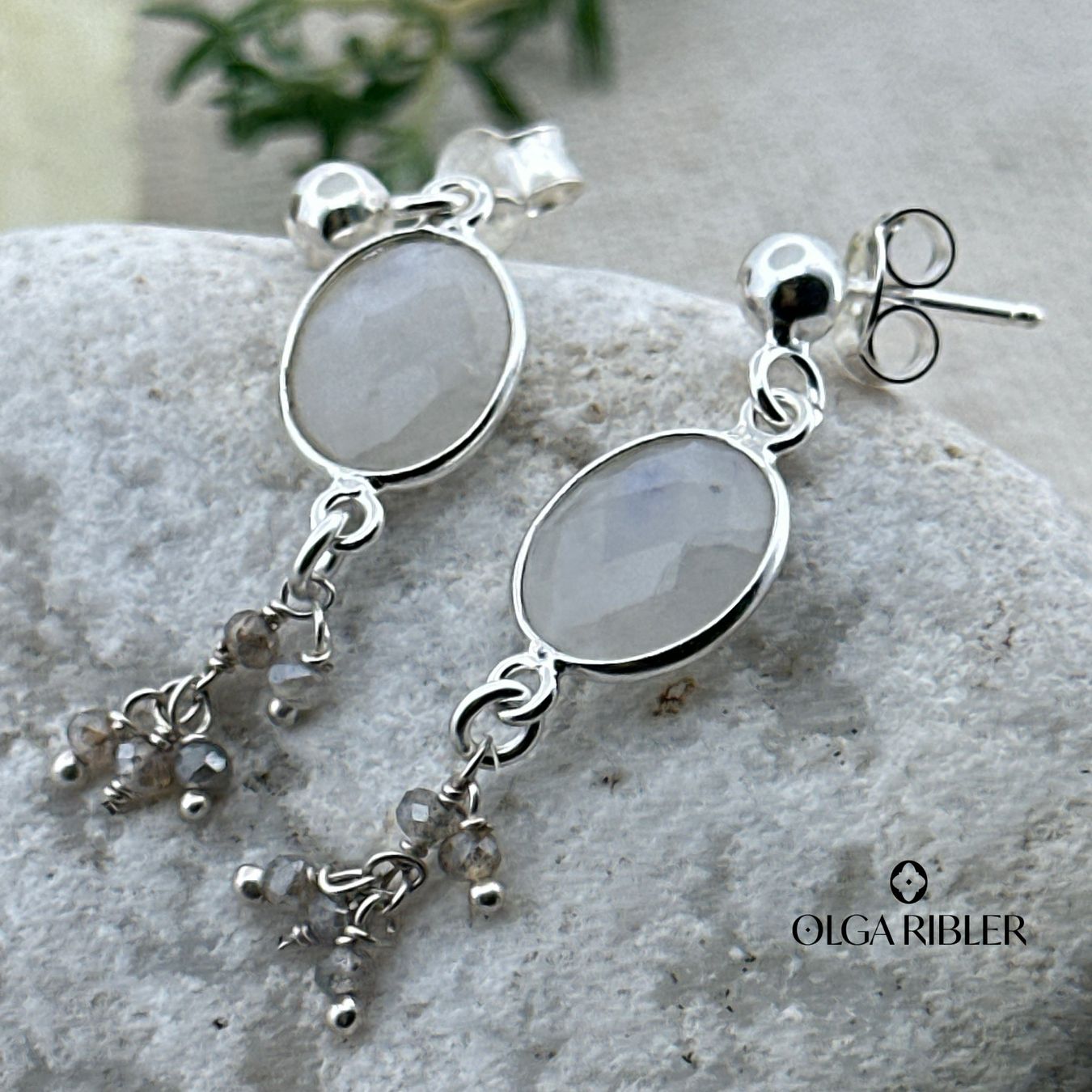 Olga Ribler Orecchini pendenti & Orecchini a lobo: Ohrstecker mit Mondstein - Sterling Silber 925 – Nuovo (secondo la descrizione) da Luzern venduto da Schmuckoutlet 5