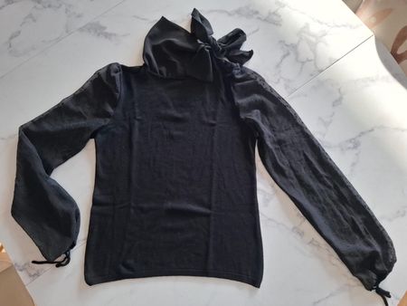 Damenpullover/Bluse mit Schleife von Mango, Gr. M