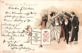 Grüsse aus der Tanzstunde. Tanzende Paare, 1899