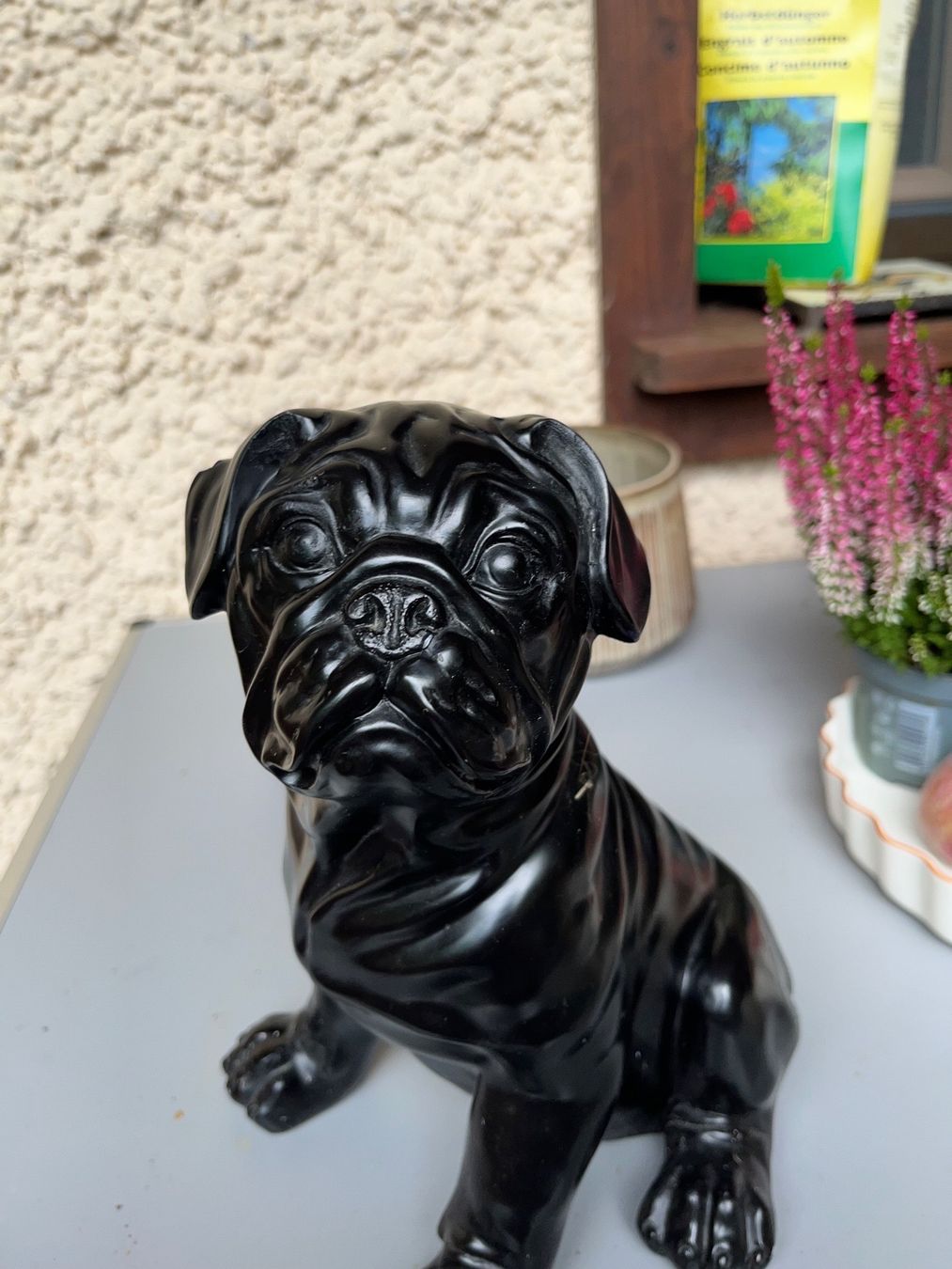 Figuren: French Bulldog Mops Figur schwarz sitzend süss – Gebraucht aus Winkel von Tongabonga