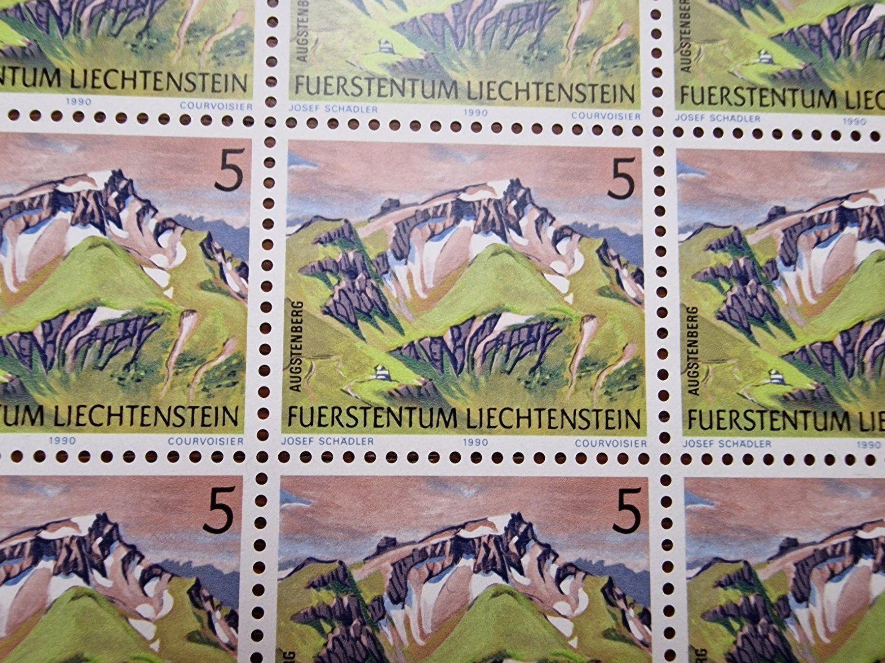 Tutti i francobolli: FL 1990 Serie Bogen "Berge -II" postfrisch – Nuovo (secondo la descrizione) da Aesch LU venduto da briefmarken.uray 5