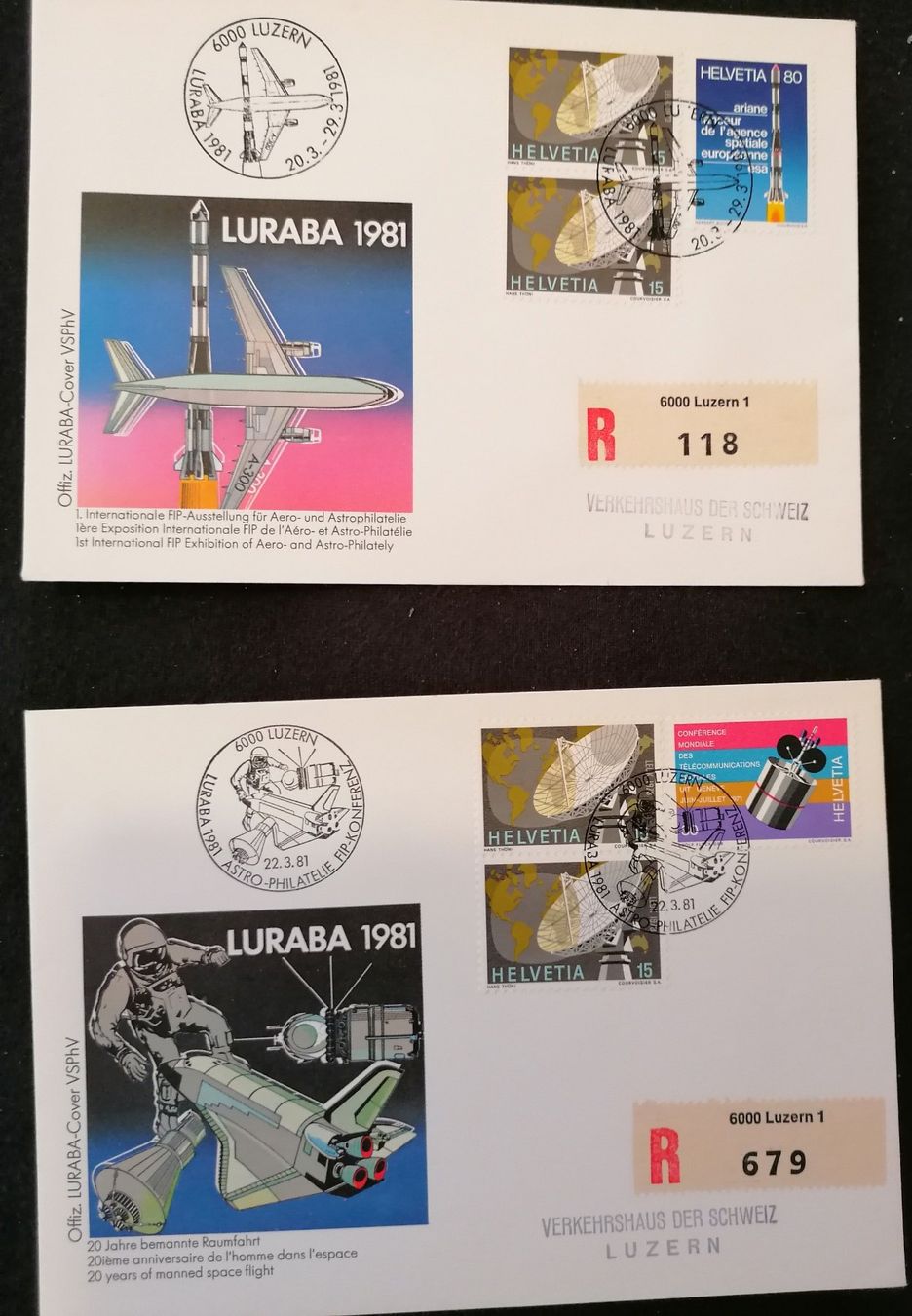 Tutti i francobolli: Briefe und Karten von WERABA 76/73 und LURABA 1981 – Usato da Wangen an der Aare venduto da Ute 4