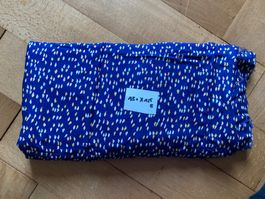 Viskose Stoff, blau mit Muster, 130 x 135 cm