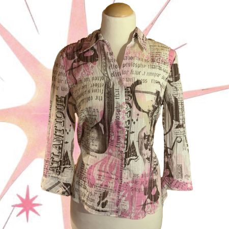 Rosa Bluse mit grafischem Print