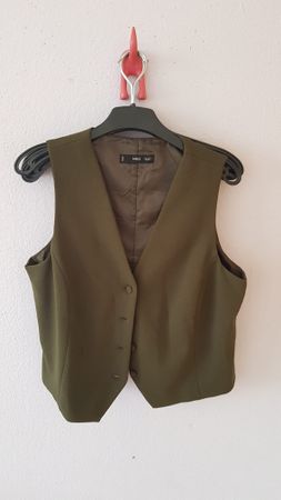 Gilet de costume kaki taille XL Mango