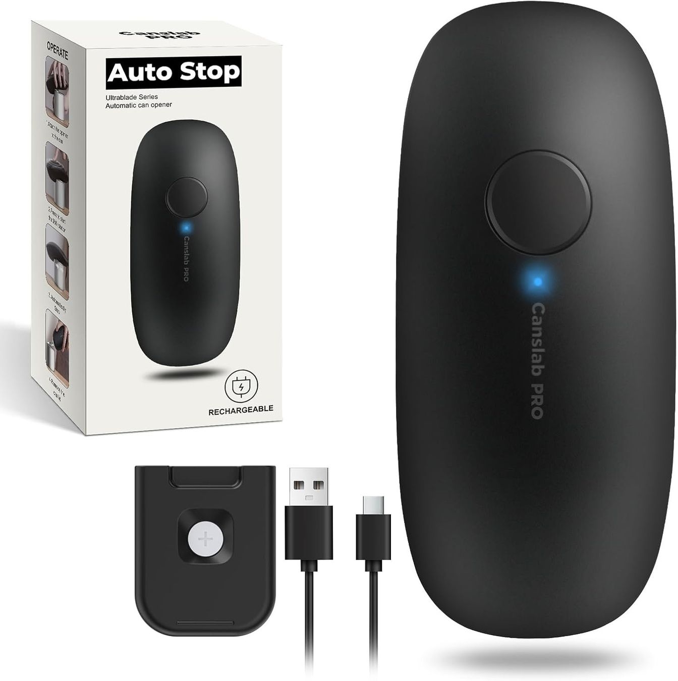 Elettrodomestici da cucina: Elektrischer Dosenöffner USB Automatik Schwarz – Nuovo e nell'imballaggio originale da Suhr venduto da SchnapperCH