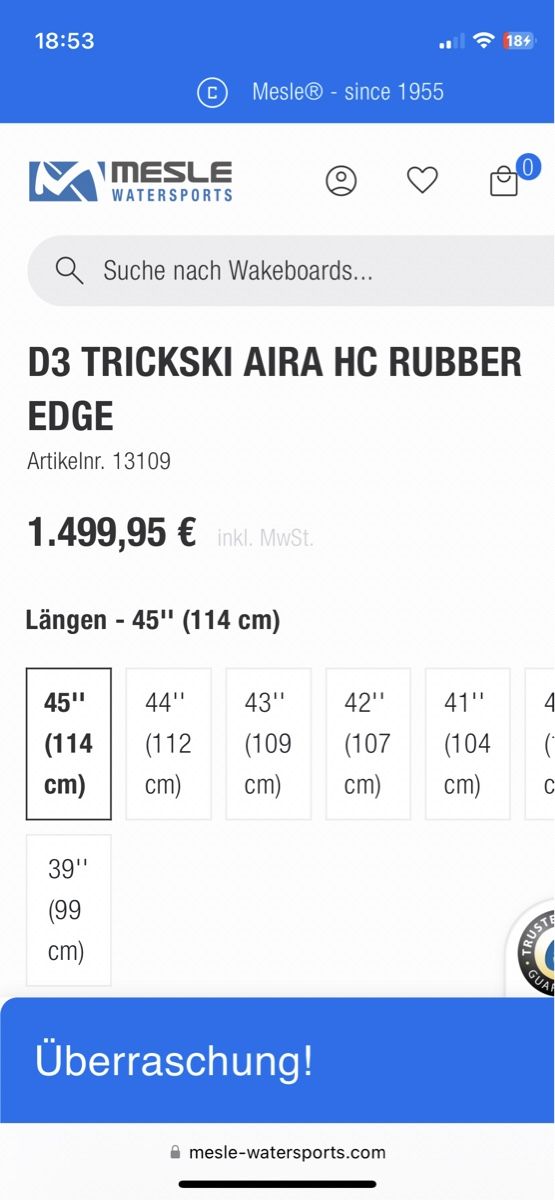 Planches de surf: Wassertrickski D3 – D'occasion à Wollerau par koiisler 3