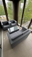 RAGNARÖK Gartenmöbel Rattan Loung Grau