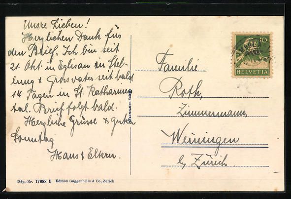 Cartoline postali: AK Eglisau, Blick auf den Ort – Usato da Berlin venduto da bartko-reher 1