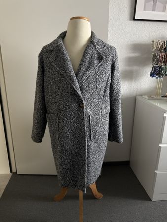 Jacke Bouclé Optik, Grau meliert, Grösse One Size
