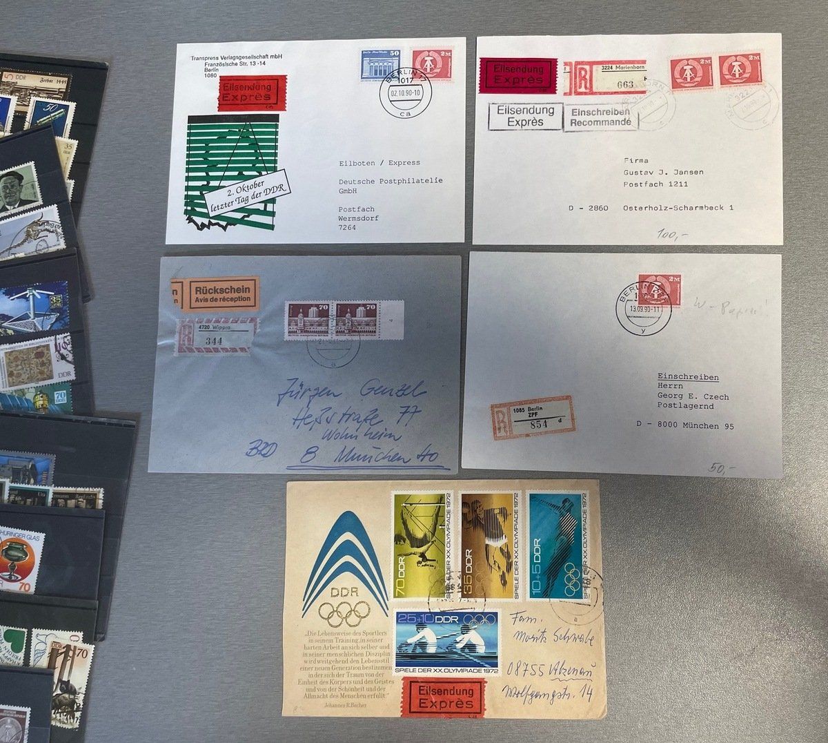 Alle Briefmarken: DDR Restposten mit Steckkarten, Blocks und Briefen – Gebraucht aus Sirnach von Melisangi 2