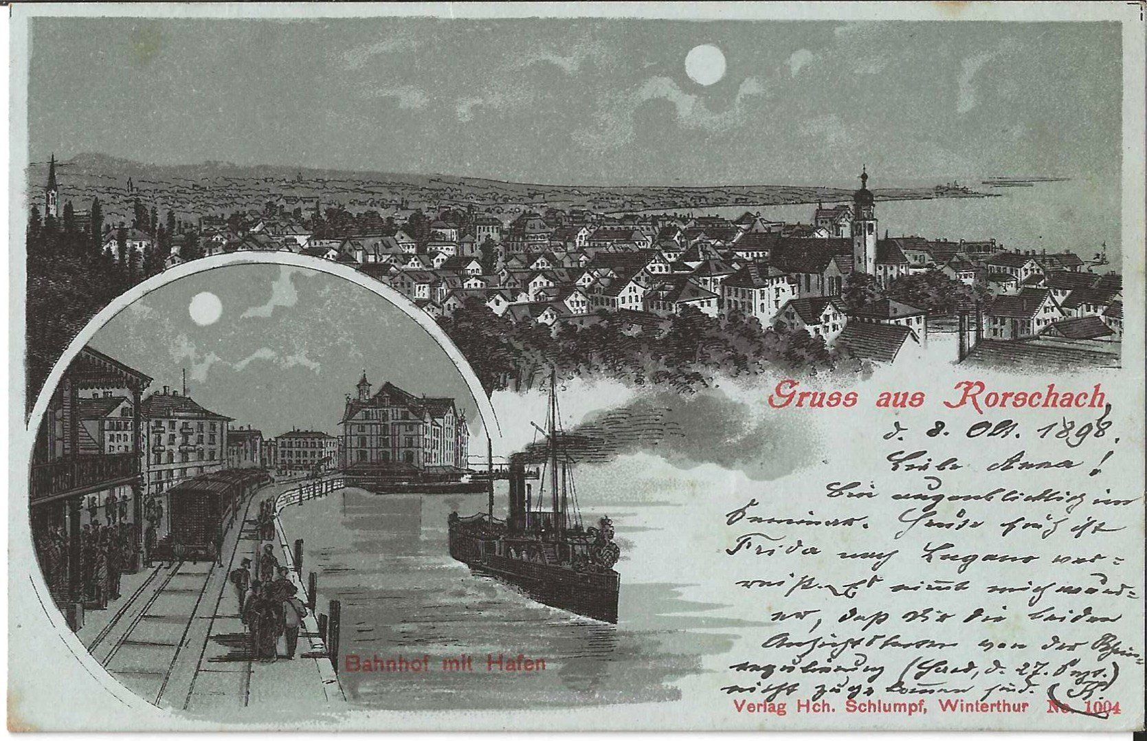 Cartoline postali: Karte Rorschach 1898 – Usato da Zürich venduto da Philacat11