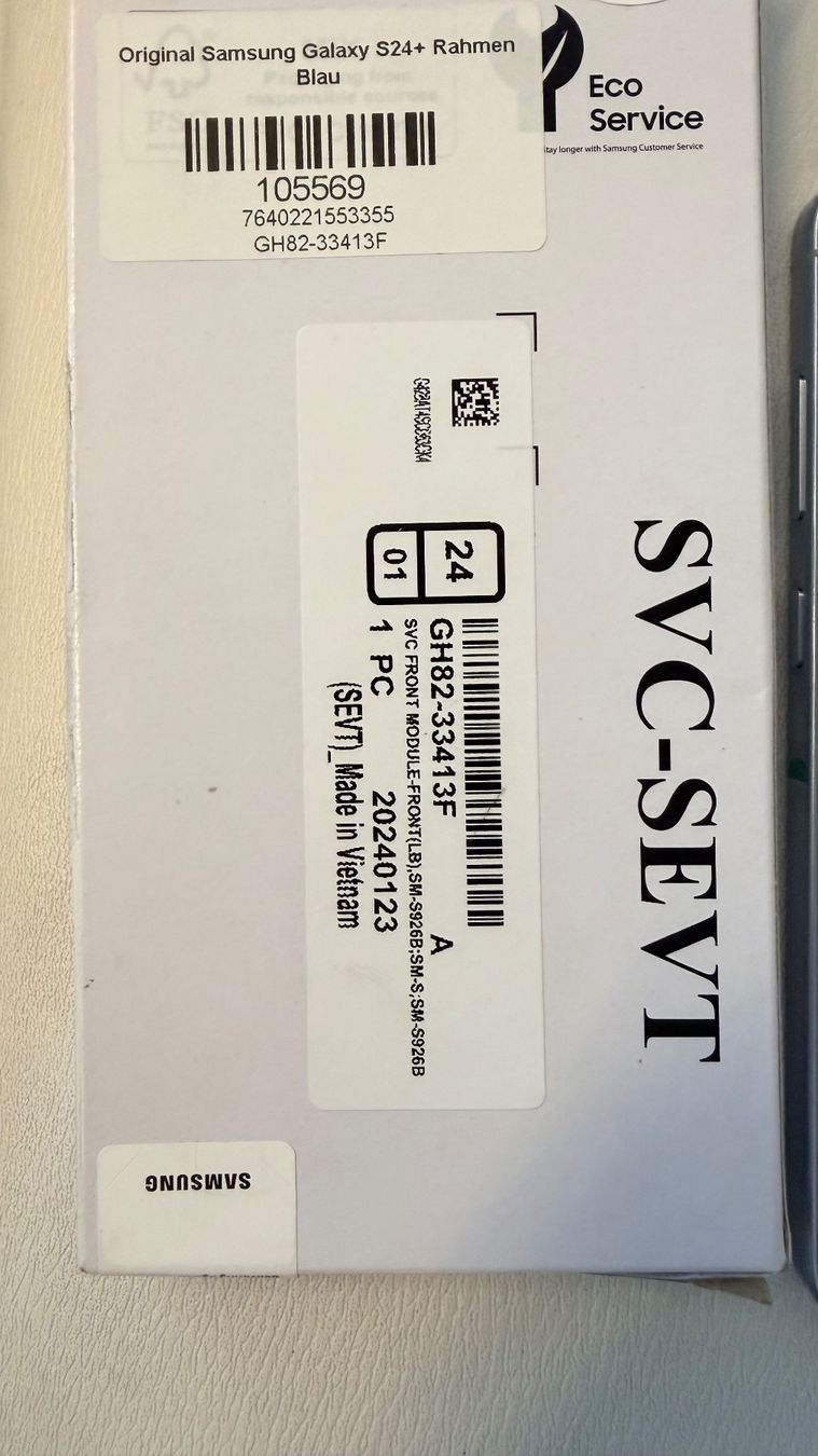Samsung Cover & Protezioni schermo: Original Samsung Galaxy S24+ Rahmen Blau – Nuovo e nell'imballaggio originale da Birmensdorf ZH venduto da aleforyou1982 2