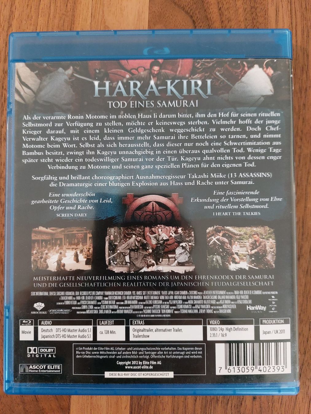 Tutti i DVDs: Blu Ray - Hara-Kiri / Tod eines Samurai – Usato da Rheinfelden venduto da FilmAuktion 1