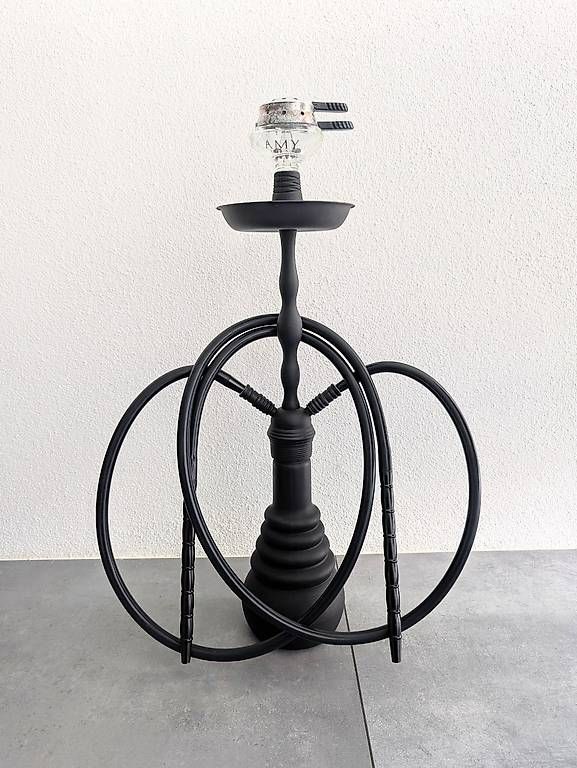 Narghilé: grosse Shisha mit 2 Anschlüssen, matt schwarz – Usato da Wittenbach venduto da jani.bcr