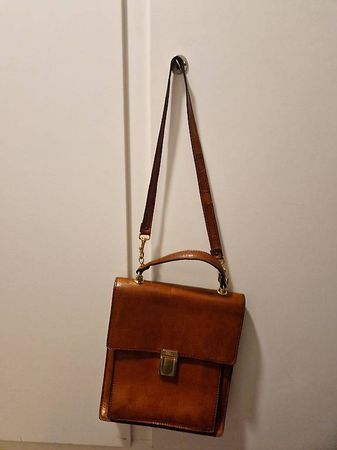 Vintage Leder Handtasche, Braun, Herbst Look