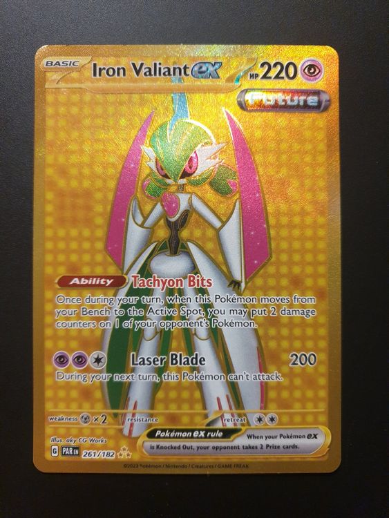 Pokemon Paradox Rift * Iron Valiant EX GOLD * NM * FR. 1