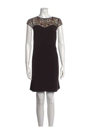 Designer Aidan Mattox Mini Kleid mit Stein Applikationen M