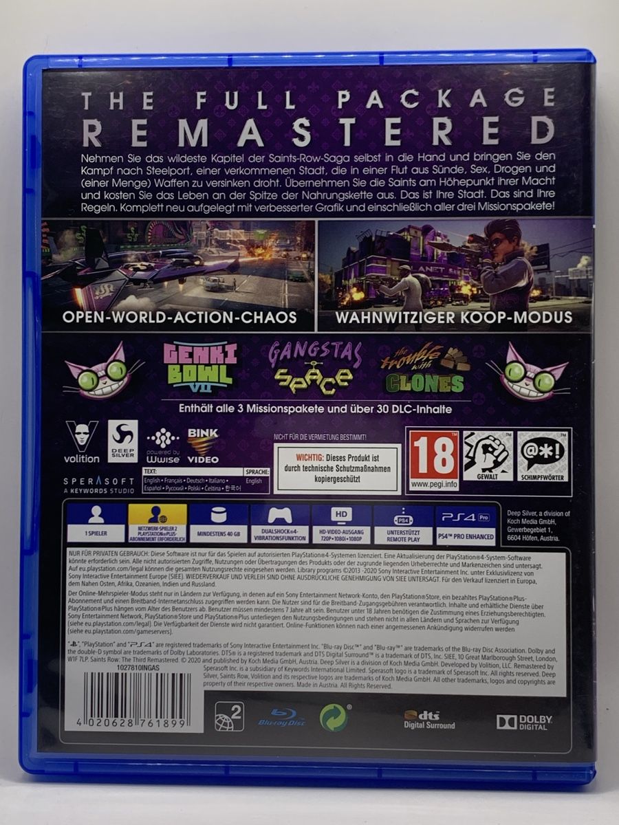 Sony Spiele: Saints Row The Third Remastered - PS4 – Gebraucht aus Ostermundigen von RG-Collector 1