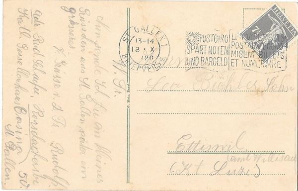 Cartoline postali: St. Gallen neues Postgebäude – Usato da Olten venduto da clotaldi 1