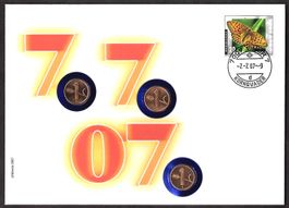 Numisbrief, Jahres - Glücksrappen-Brief -7.-7.07