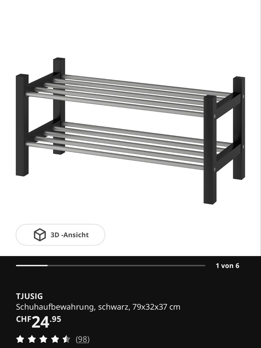 Ikea Porte manteau: 4x Schuhregal IKEA TJUSIG schwarz.  – D'occasion à Zürich par PhilippeMueller 5