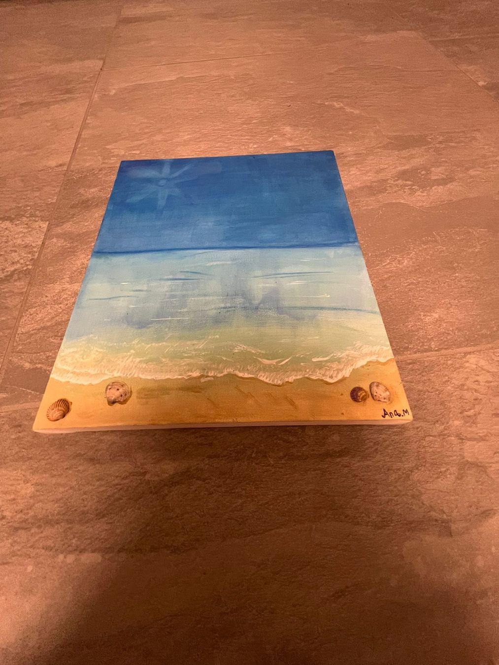 Dipinti: Quadro dipinto a mano, spiaggia e conchiglie realistiche! – Nuovo e nell'imballaggio originale da Castione venduto da srb_2yyf 4