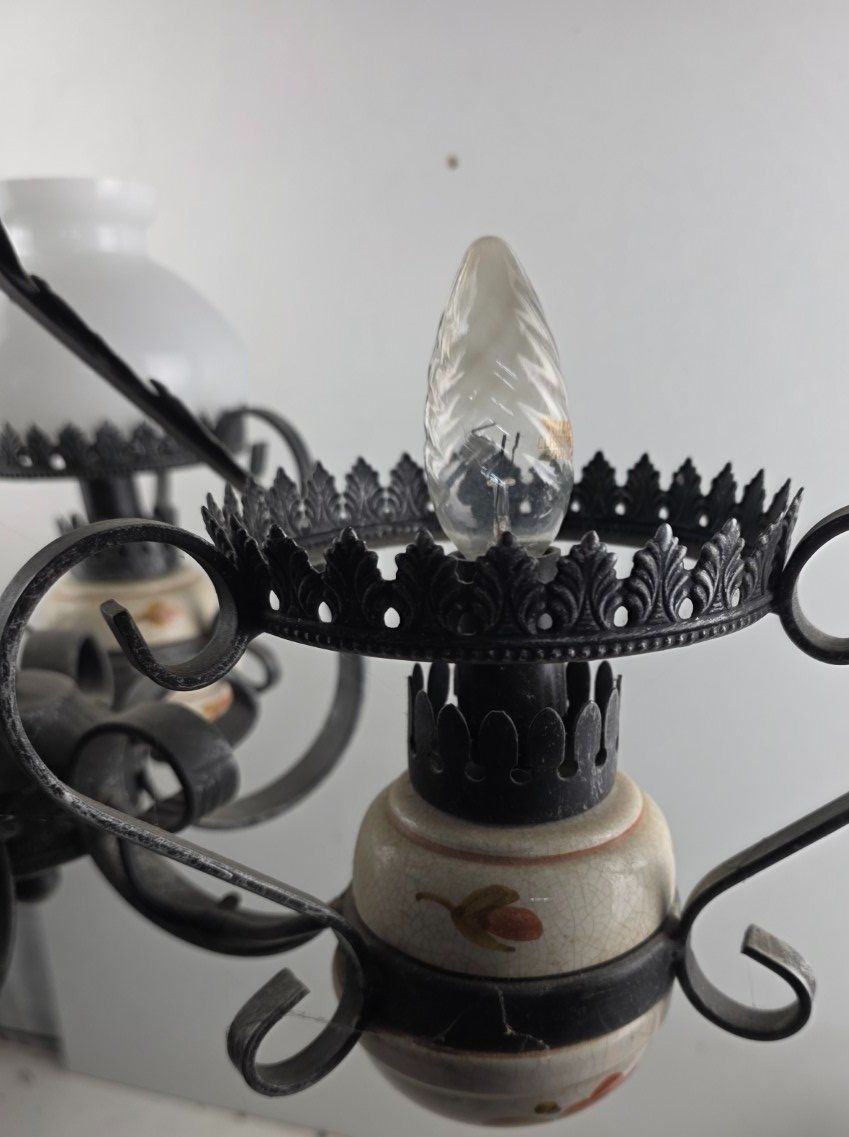 Lampadari & plafoniere: Antike Hängelampe mit Glas und Keramik – Usato da Flums venduto da Flumsantik 4