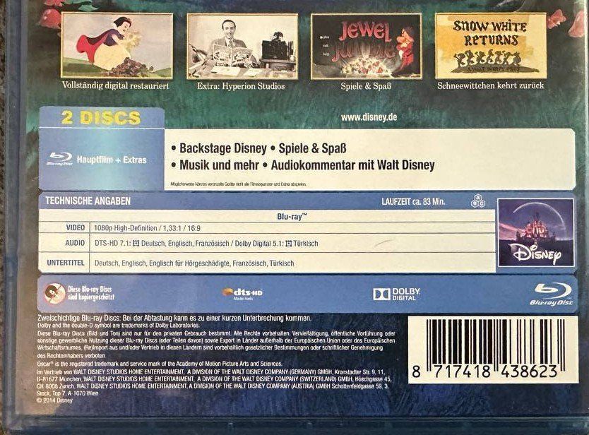 Tutti i DVDs: Schneewittchen & 7 Zwerge Blu-ray Diamond Edition 2 Discs – Usato da Beringen venduto da Mantafisch1 2
