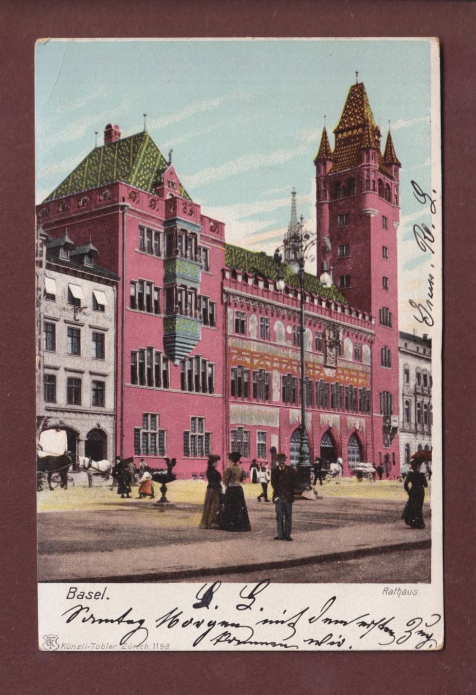 Cartoline postali: BASEL - Rathaus - 1904 – Usato da Pully venduto da nicecards